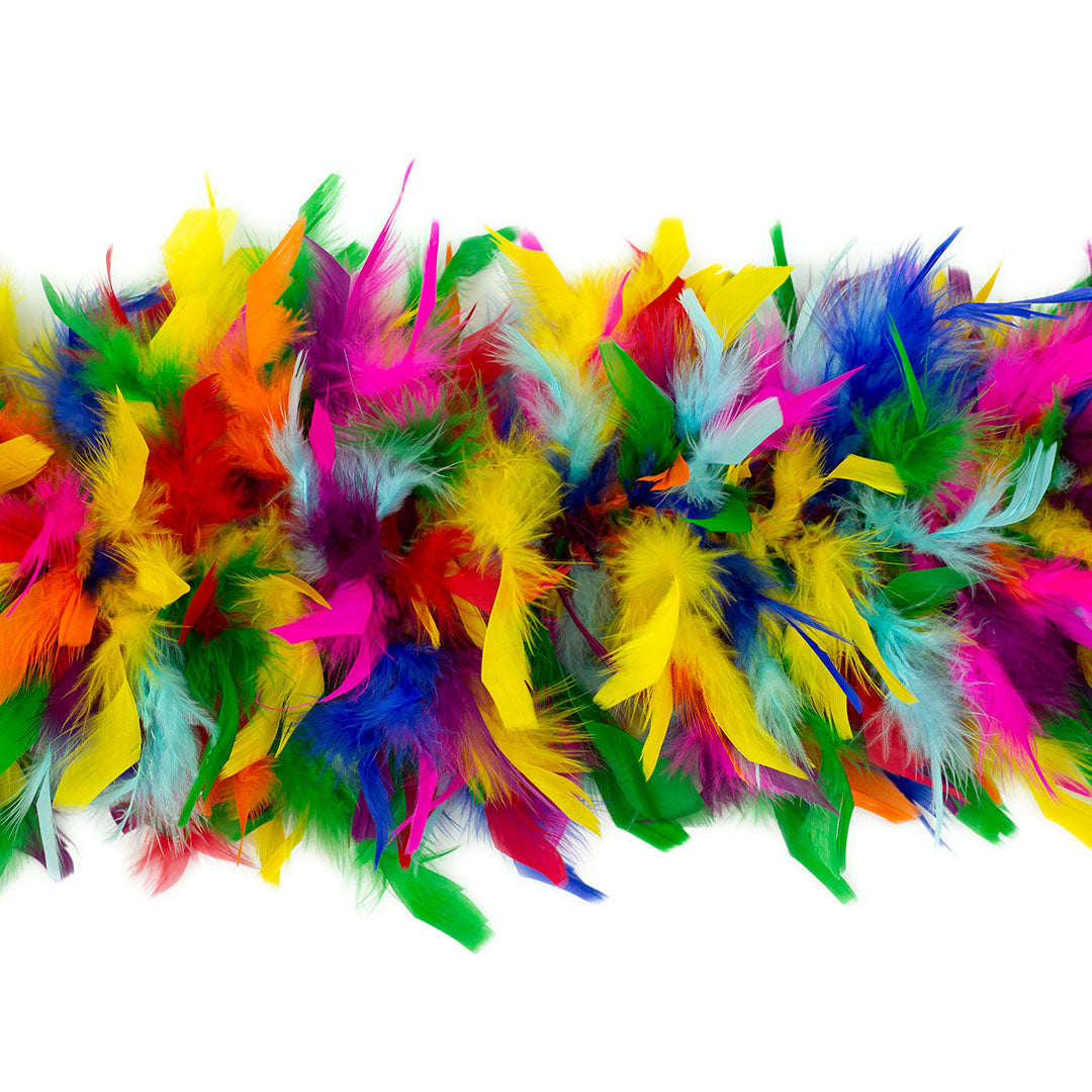 Red & Rainbow Feather Boa