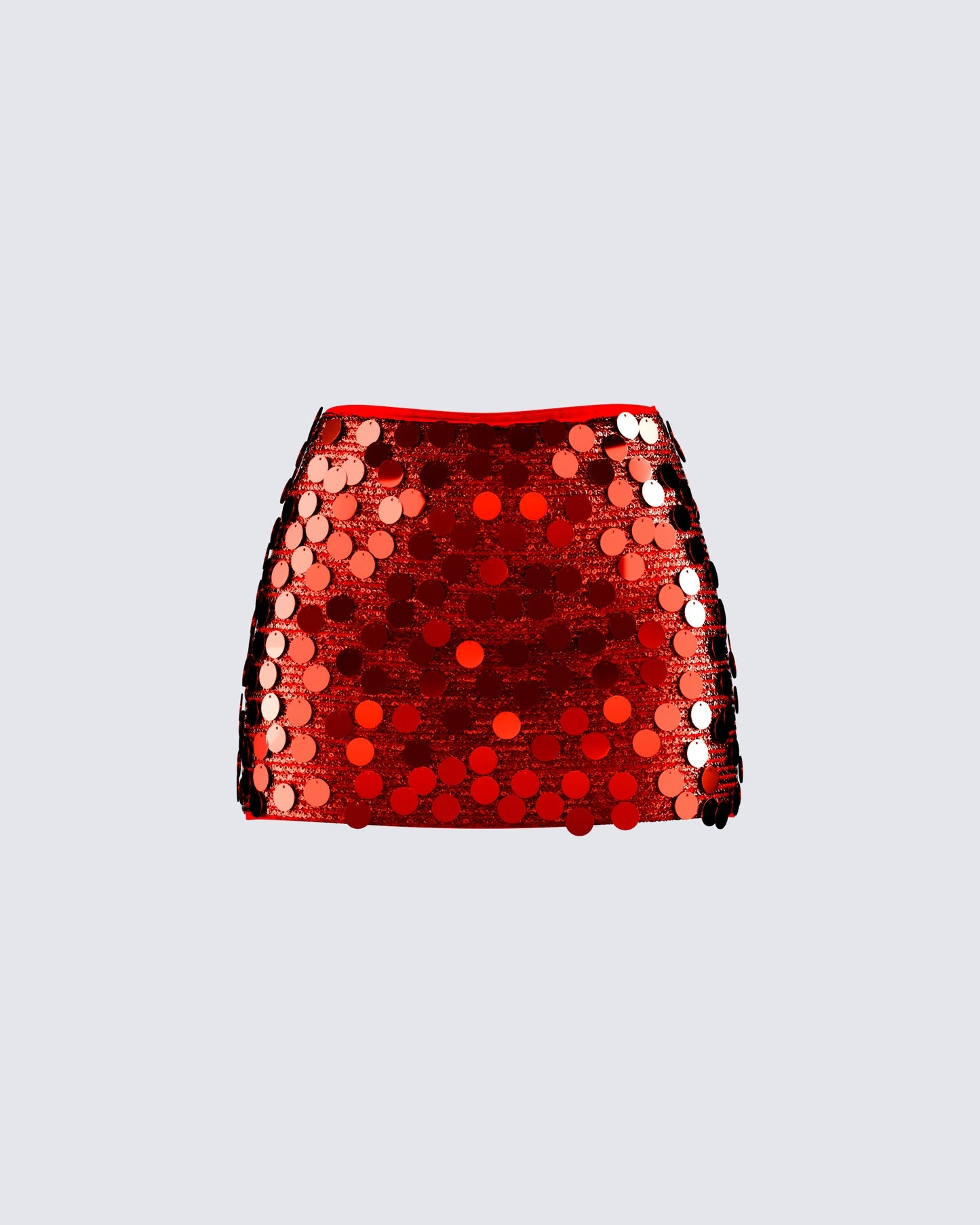 Red Sequin Mini Skirt